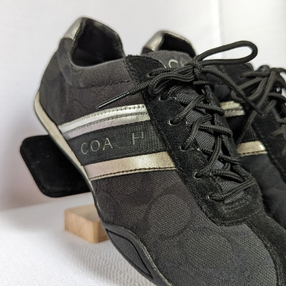 Black‎ Canvas and Suede Jayme Coach Sneakers